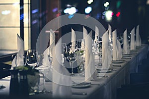 Decorated dinner table - ambient restaurant concept