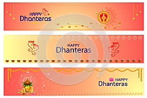 decorated Diwali holiday background for Happy Dhanteras