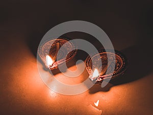 Decorated diya photo for indian festivals.