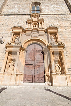 Decorated door of Parish Santa Ana in Penaranda de Duero