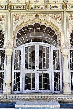 Decorated Door At Sisodia Rani Palace