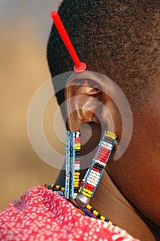 Decorated ear of Masai Mara