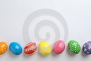Decorated Easter eggs and space for text