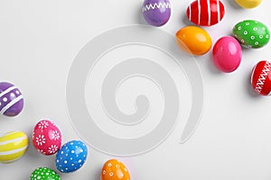 Decorated Easter eggs and space for text