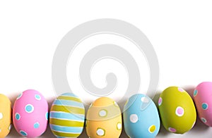 Decorated Easter Eggs on a white background