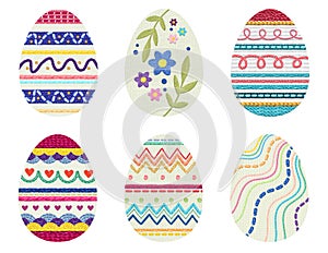 Decorated Embroidered Stitched Easter Eggs