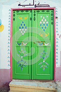 Decorated entrance door of a Nubian house photo