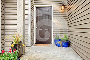 Decorated entrance porch