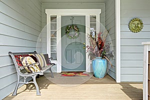 Decorated entrance porch