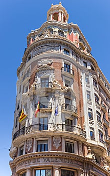 Decorated facade of the Banco de Valencia building