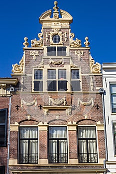 Decorated facade on a historic house in Deventer