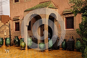 Decorated facade. Ouarzazate. Morocco.