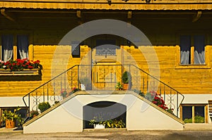 Decorated façade made from timber Garlos Austria