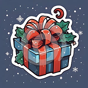 A decorated gift illustration design for the Christmas season.