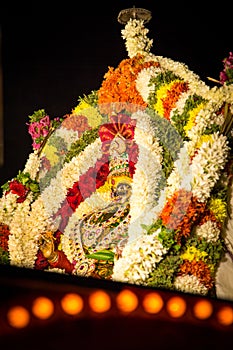Decorated Goddess Statue in a procession