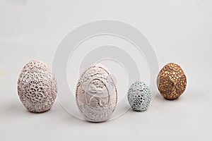 Decorated gypsum eggs for Easter