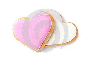 Decorated heart shaped cookies