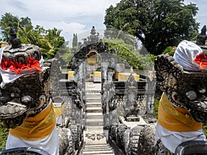 The Decorated Hindu temple Pura Penataran, Ped, Nusa Penida, Indonesia