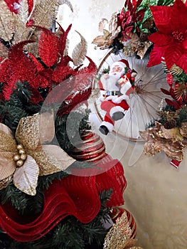 Decorated Holiday Christmas Tree with Ornaments