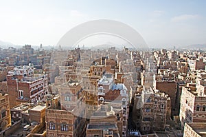 Decorated houses, palaces, minarets, Sana'a, Yemen