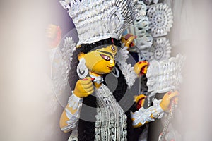 Decorated idol of Goddess Durga