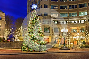 Decorated Illuminated Christmas Tree Virginia