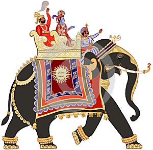 Decorated indian elephant photo