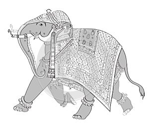 Decorato indiano un elefante 