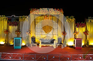 Decorated Indian Wedding Stage before reception