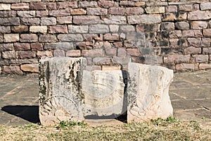Decorated and Inscribed Railings of Sanchi Stupa photo