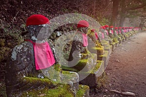 Decorated Jizo statue in Nikko,Japan