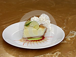 Decorated Key Lime Pie on a Plate