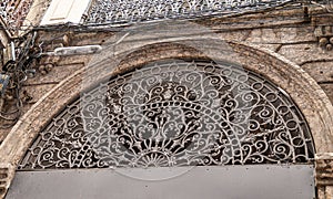 Decorated metal grill in 7th September street, Rio de Janeiro, Brazil photo