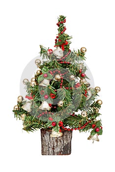 Decorated mini christmas tree