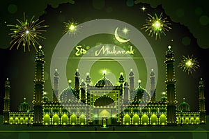 Decorated Mosque on Eid Mubarak