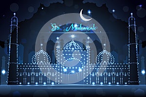 Decorated Mosque on Eid Mubarak