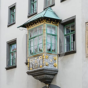 Oriel of a house in Weimar photo