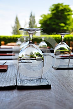 Decorated outdoor dining table