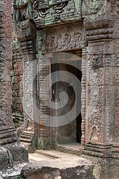 Decorated stone entrance to Ta Som temple