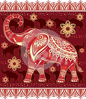 Decorated stylized elephant