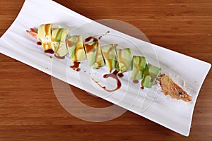 Decorated sushi plate