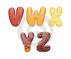 Decorated sweets abc letters set.
