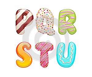 Decorated sweets abc letters set.