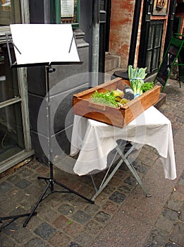 Decorated table with menu