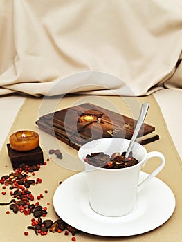 Decorated table serving