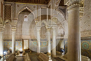Decorated Tombs of Saadi dynasty in Marrakesh ,Morocco