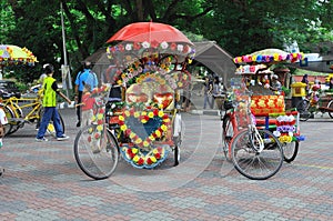 Decorated trishaw in Melaka