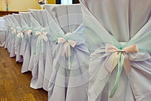 Decorated wedding chairs
