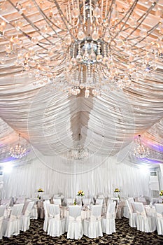 Decorated wedding hall