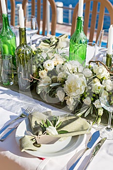 Decorated wedding table